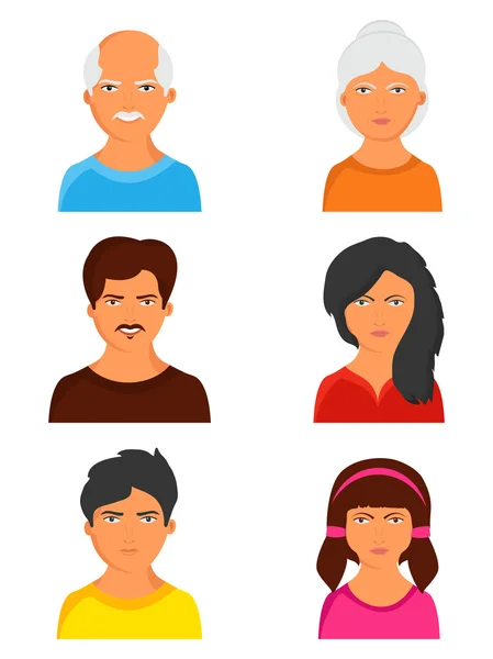 Aantal familie avatars. — Stockvector