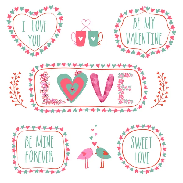 Colección tipográfica para el Feliz Día de San Valentín . — Vector de stock