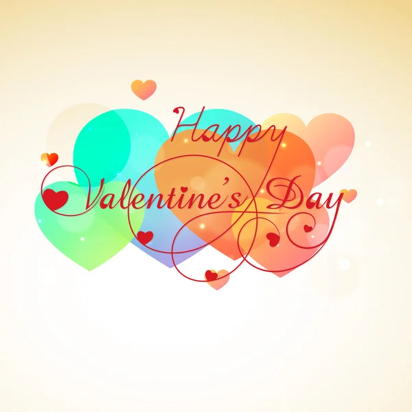Feliz día de San Valentín con corazones . — Archivo Imágenes Vectoriales