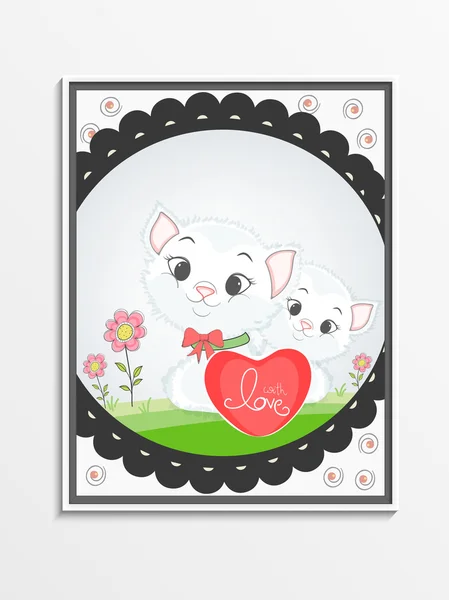 Diseño de tarjetas de felicitación para la celebración del Día de San Valentín . — Vector de stock