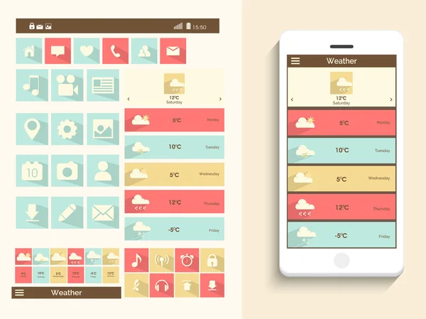 Concept d'interface utilisateur mobile . — Image vectorielle