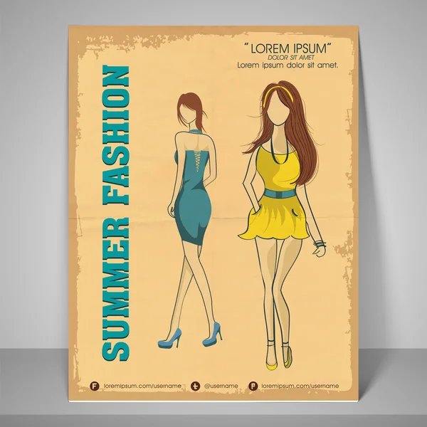 Poster, banner and flyer for summer fashion. — Stock Vector