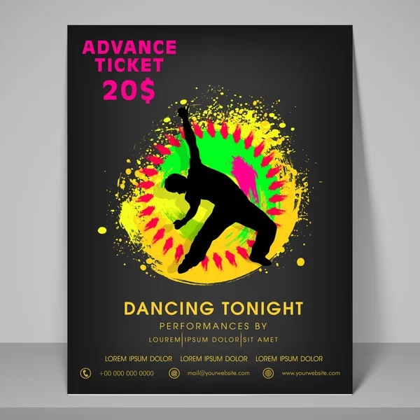 Poster, banner and flyer for dance party. — Stock Vector
