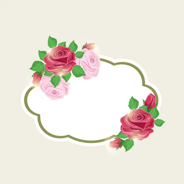 Concept van frame en sticker met decoratie van de bloem. — Stockvector