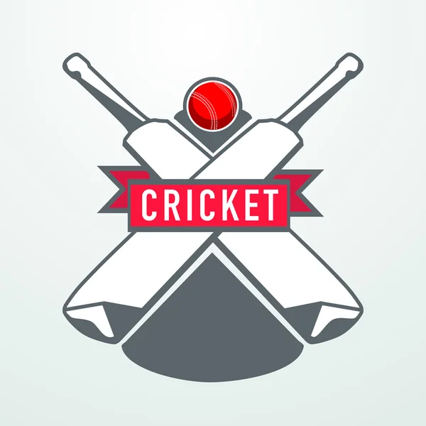 Cricket sport concept met vleermuizen en bal. — Stockvector