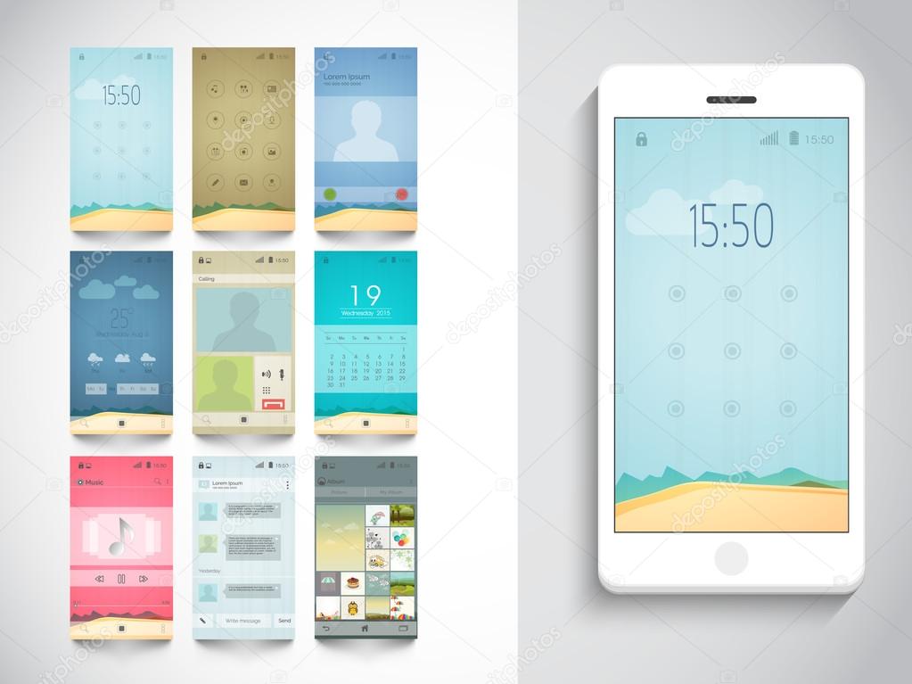 Stylish template for mobile user interface.