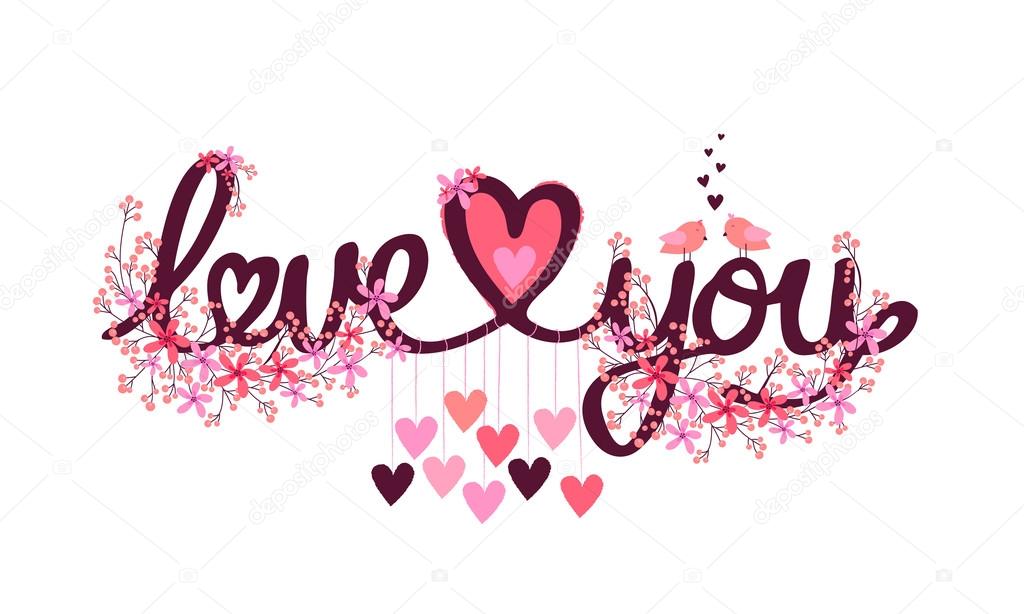 Valentine background - heart and stylish text Vector Image