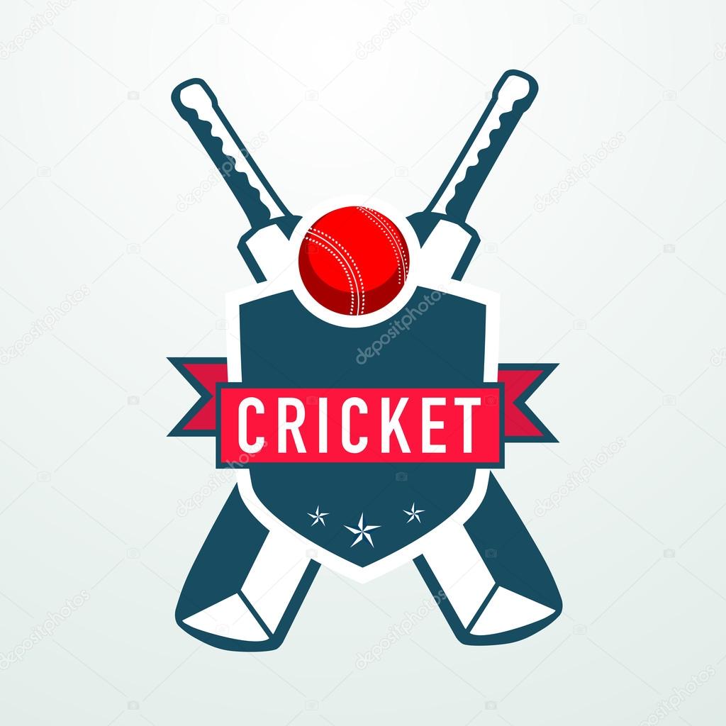 Cricket sports concept with bats and ball.