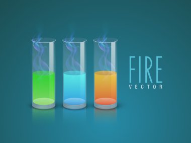 Test tüpü ile yangının kavramı.