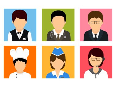 Meslekler avatarlar kavramı.