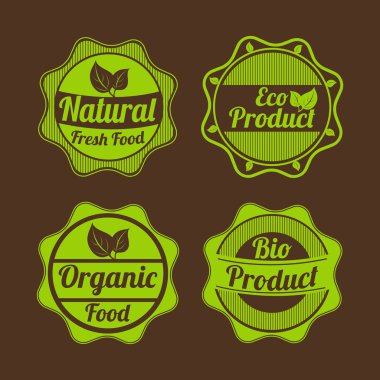 Rozet, etiket ve etiket için yemek salonu.