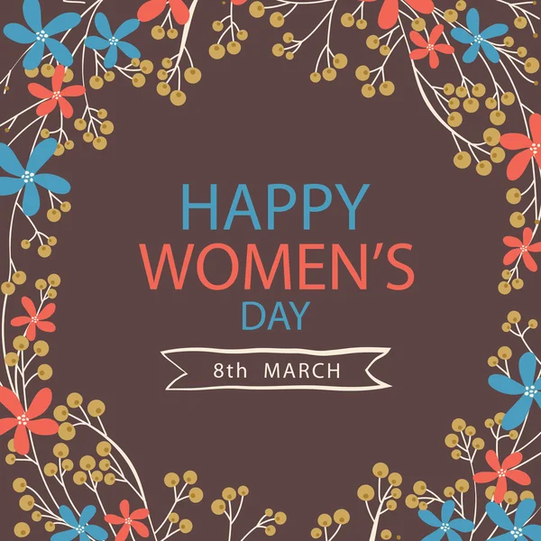 Dünya Kadınlar günü kutlama için tebrik kartı tasarımı. — Stok Vektör