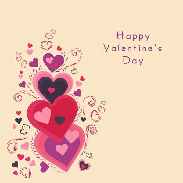 Diseño de tarjetas de felicitación para la celebración del Día de San Valentín . — Vector de stock