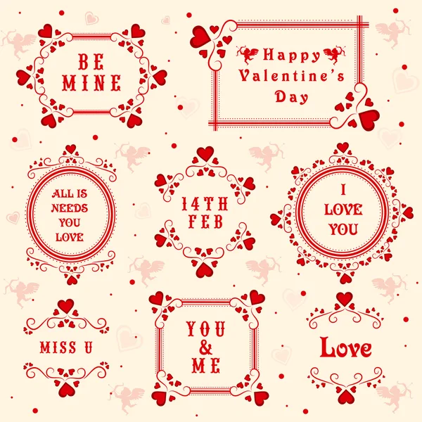 Colección tipográfica para el Feliz Día de San Valentín . — Archivo Imágenes Vectoriales