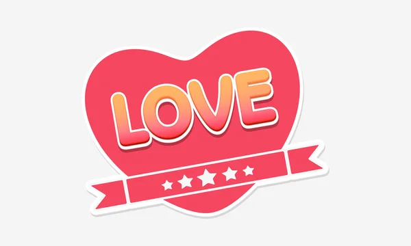 Happy Valentine's Day viering sticker of label. — Stockvector