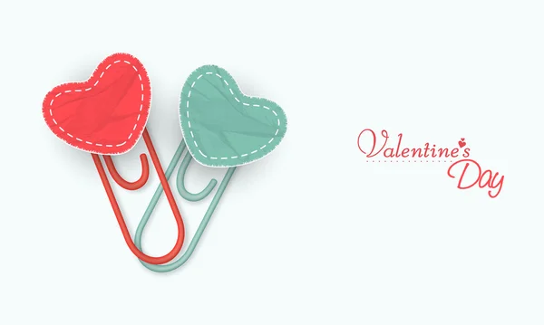 Paperclip con corazón para la celebración del Día de San Valentín . — Archivo Imágenes Vectoriales