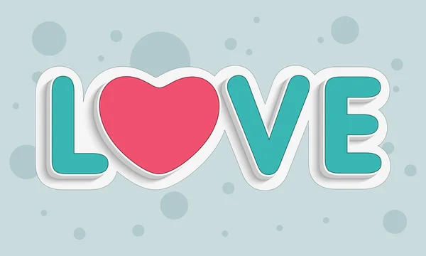 Creative text Love for Happy Valentines Day celebration. — Stock Vector