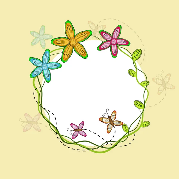 Cadre décoré de fleurs . — Image vectorielle