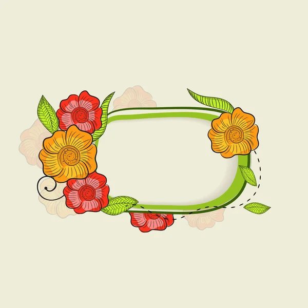 Frame met decoratie van de bloem. — Stockvector