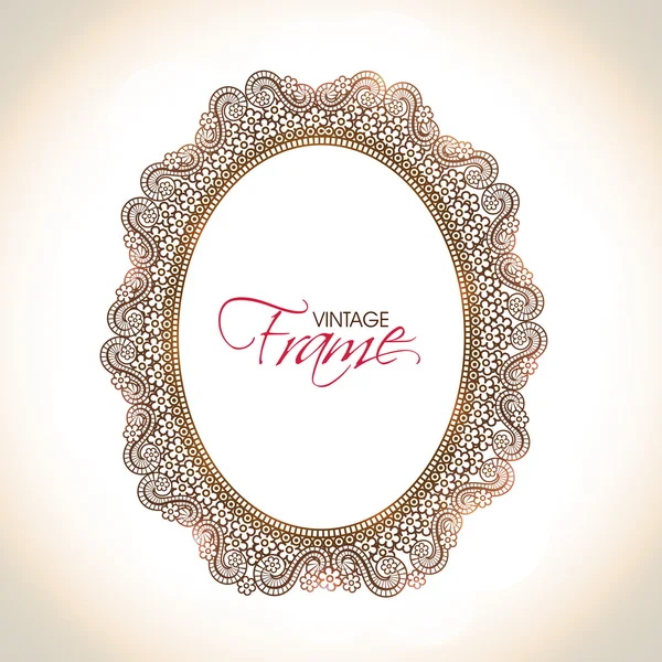 Vintage frame with floral decoration. — Stock Vector