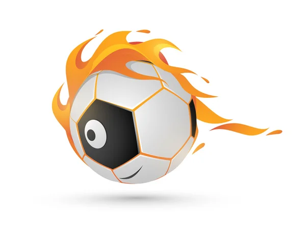 Concepto de fuego con pelota de fútbol . — Vector de stock