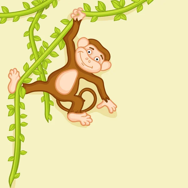 Concept of a hanging monkey. — Stock Vector