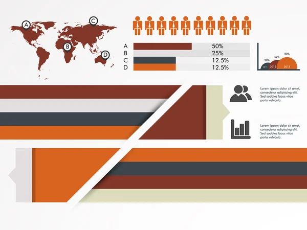 Concepto de diseño completo de infografías para negocios . — Archivo Imágenes Vectoriales