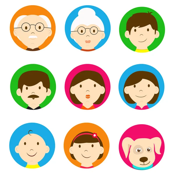 Concepto de personajes familiares . — Vector de stock