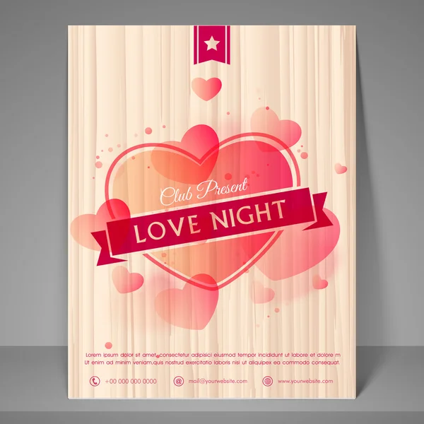 Folleto o pancarta de celebración de fiesta nocturna . — Vector de stock