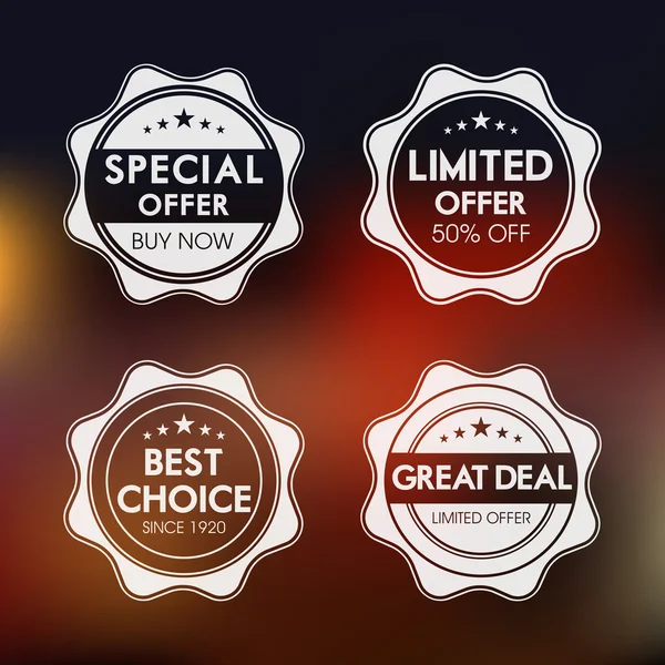 Badge, label and sticker for special offer. — Stock Vector