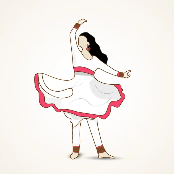 Konzept des Tanzens stilvolle Frau. — Stockvektor