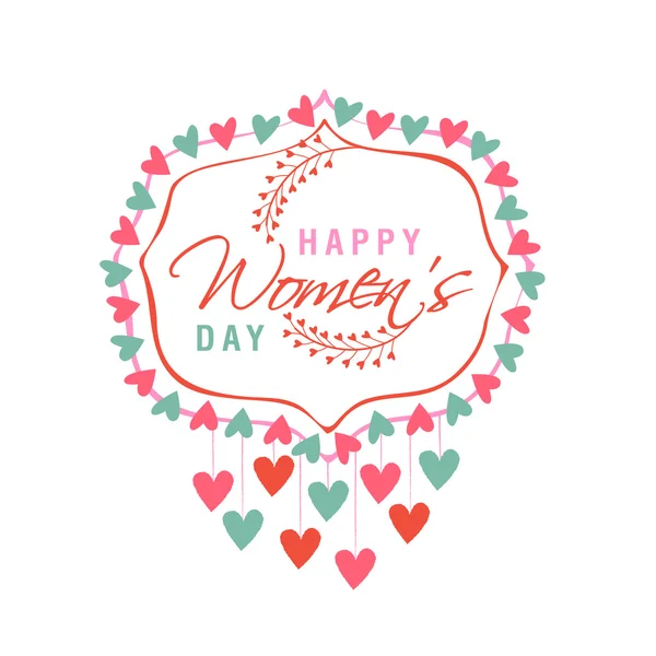 Wenskaart ontwerp voor Happy Women's Day viering. — Stockvector