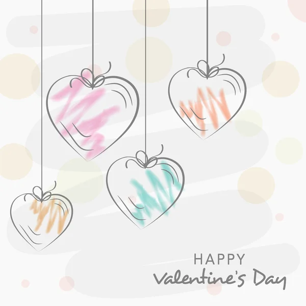 Happy Valentine's Day viering wenskaart. — Stockvector