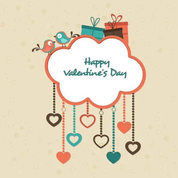 Greeting card design for Happy Valentine's Day celebrations. — Stock Vector