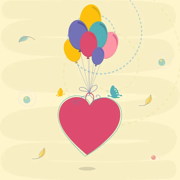 Globos con corazón para la celebración del Día de San Valentín . — Archivo Imágenes Vectoriales