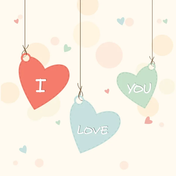 Étiquette en forme de coeur avec texte pour la Saint Valentin . — Image vectorielle
