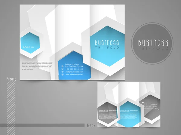 Brochure trifold professionale, catalogo e modello di volantino per bu — Vettoriale Stock