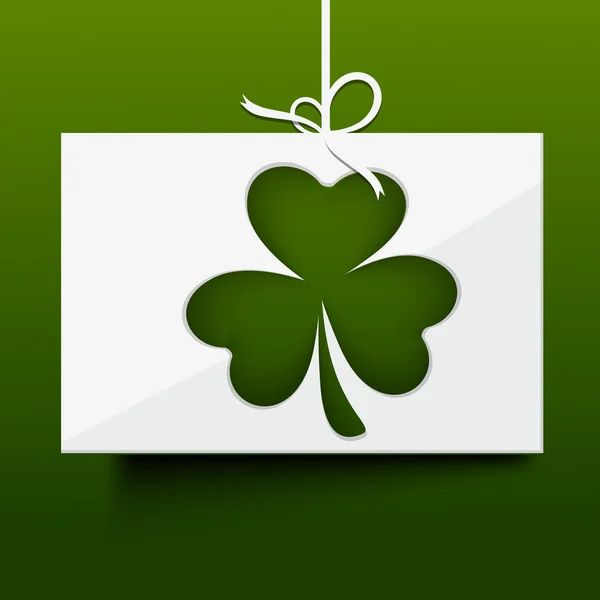 Happy St. Patrick's Day celebration with hanging card. — Stock Vector