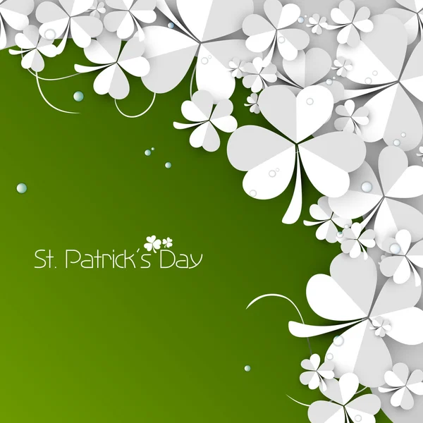 Papper clover lämnar för St Patrick's Day firande. — Stock vektor