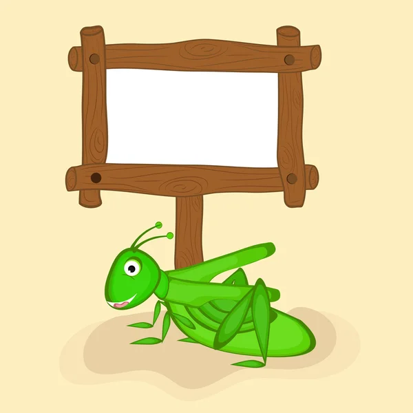 Koncepce kobylka s prázdné dřevěné desky. — Stockový vektor