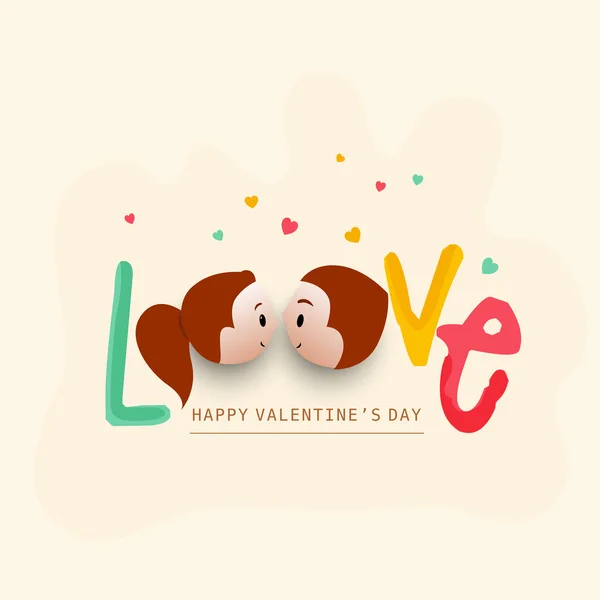Leuk paar voor Happy Valentines Day celebration. — Stockvector