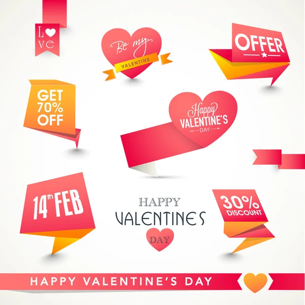 Valentines Day viering tags of etiketten. — Stockvector