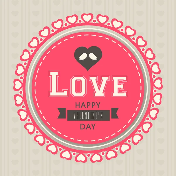 Sticker or label for Happy Valentines Day celebration. — Stock Vector