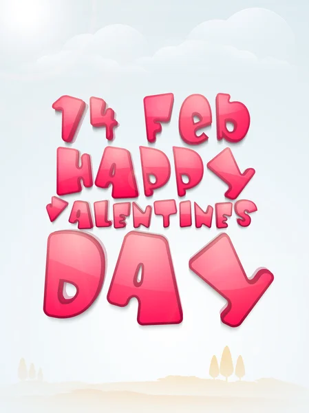 14 Feb, Happy Valentine's Day celebration. — Stock Vector