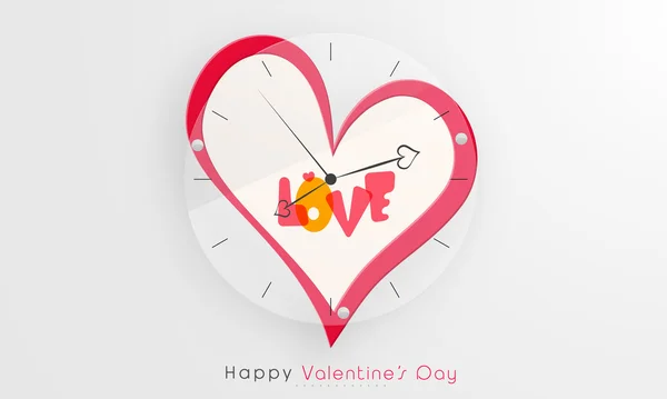 Horloge avec coeur pour la Saint-Valentin . — Image vectorielle