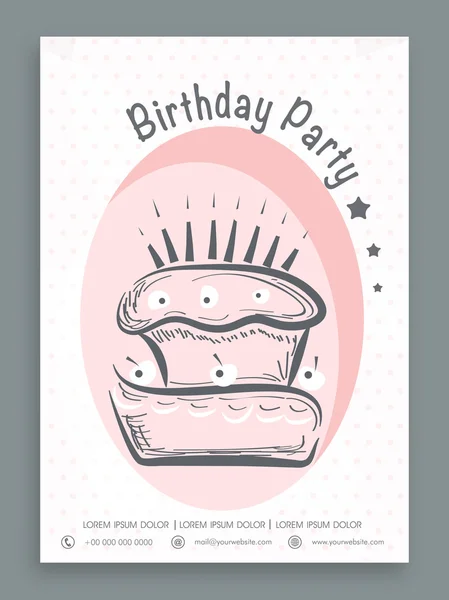 Folleto o pancarta de celebración de fiesta de cumpleaños . — Vector de stock