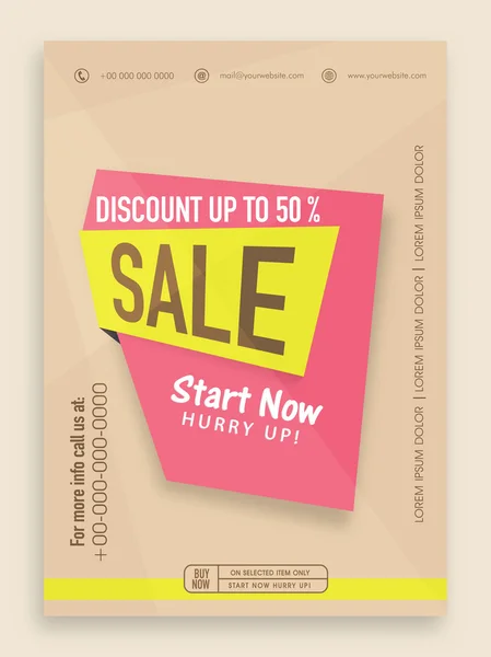 Sale flyer, banner or template design. — Stock Vector