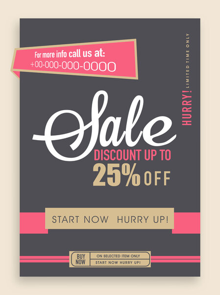 Stylish sale flyer, banner or template.