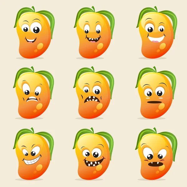 Concepto de diferentes expresiones con mango . — Vector de stock