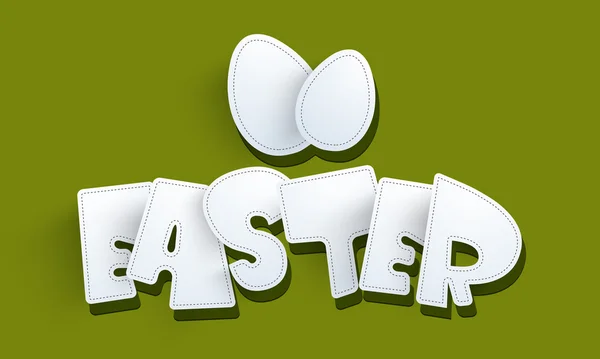 Texto elegante com ovos para a celebração feliz da Páscoa . —  Vetores de Stock